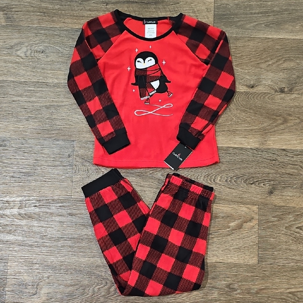 Carter's Red and Black Penguin Pajama Set